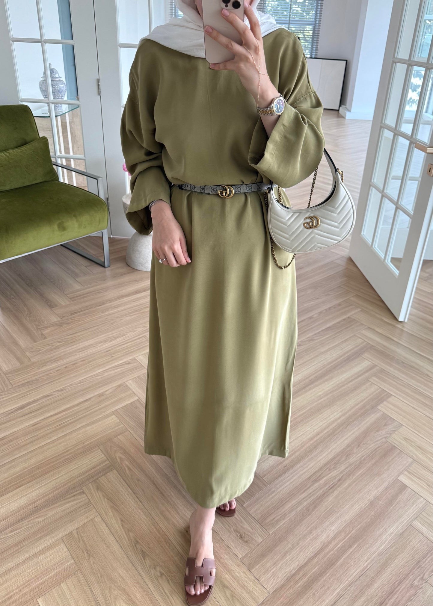 Tencel Basic Maxi Dress - Khaki
