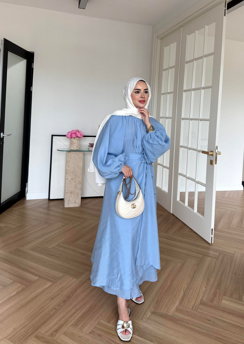 Soft Candy Tie-Front Skirt & Puff Sleeve Blouse Set
