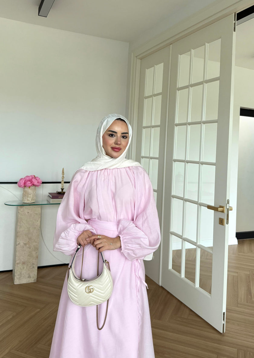 Soft Candy Tie-Front Skirt & Puff Sleeve Blouse Set