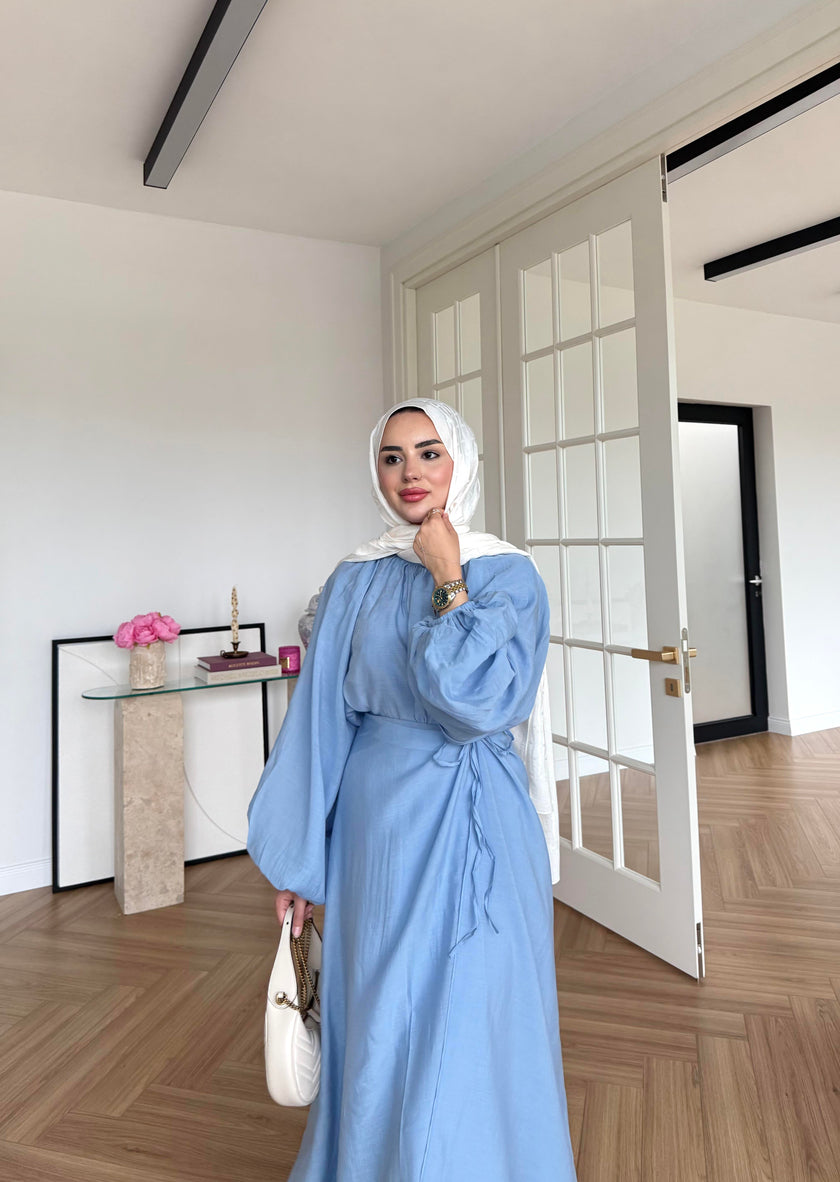 Soft Candy Tie-Front Skirt & Puff Sleeve Blouse Set