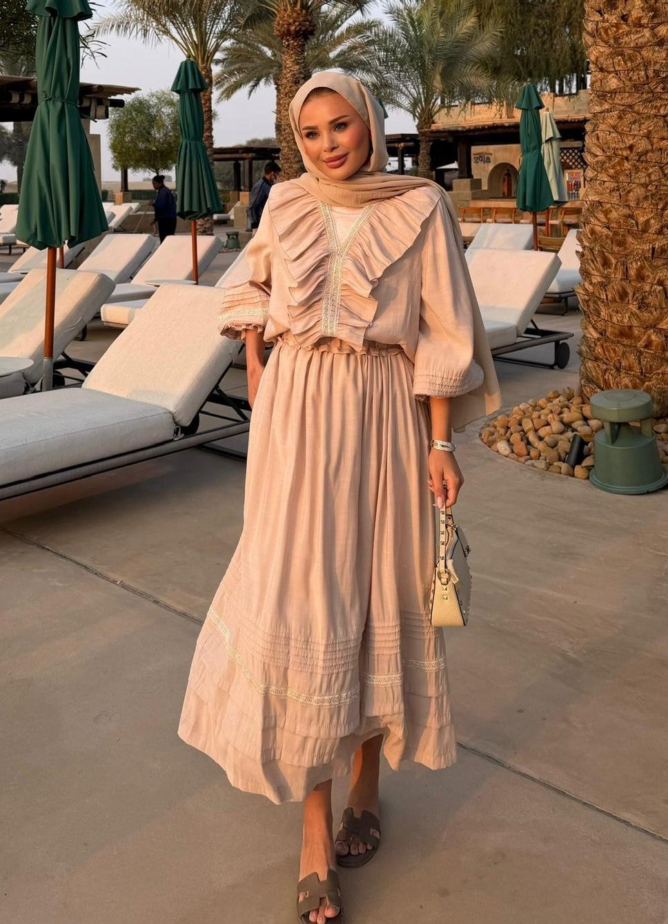 Dosha Skirt Set – Beige Colour Two-Piece Outfit