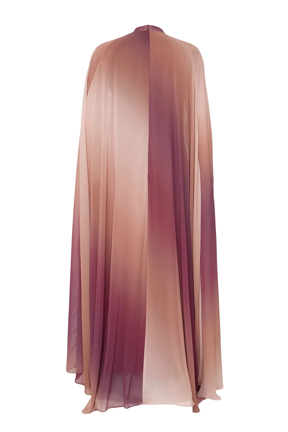 Brown Degrade Cape Evening Dress - sonafey