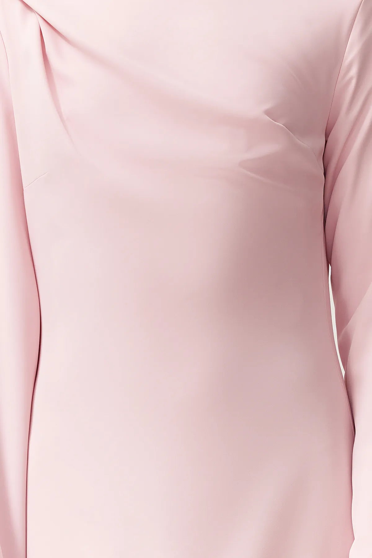 Powder Pink Shawl-Detail Evening Dress - sonafey