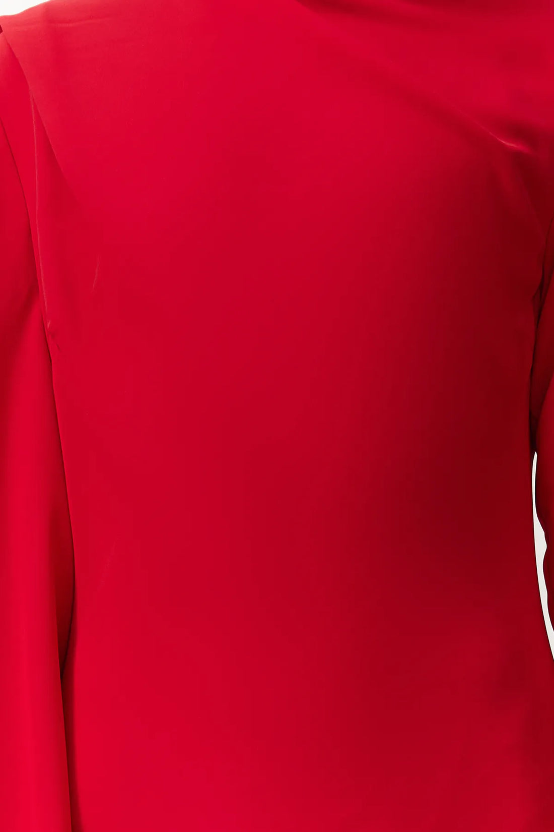 Cherry Red Shawl-Detail Evening Dress - sonafey