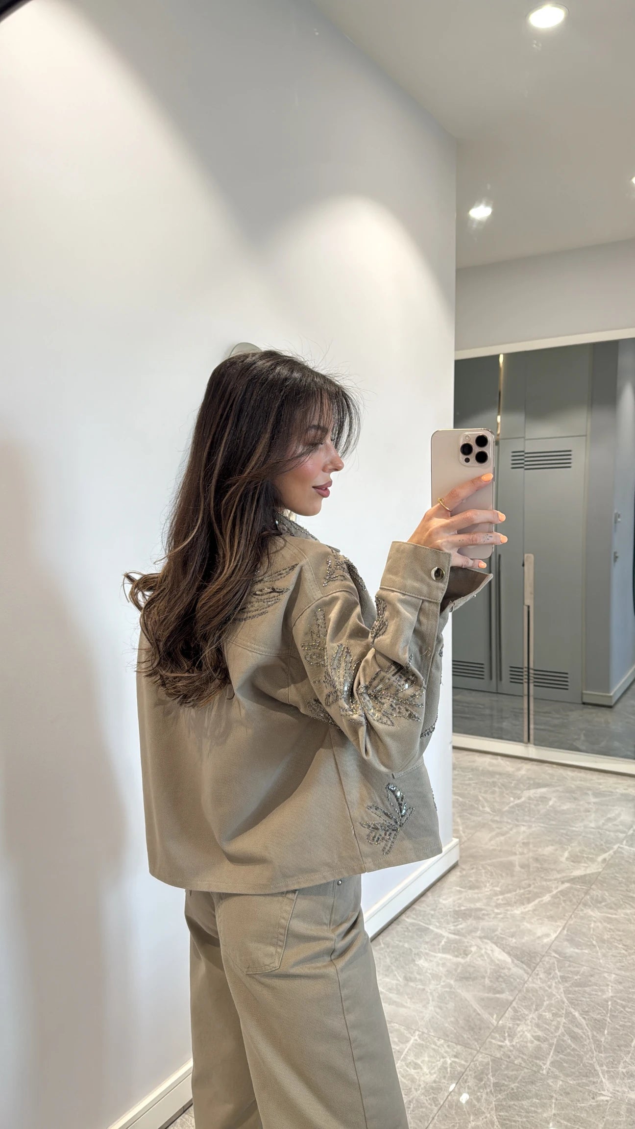 Embroidered Khaki Jacket