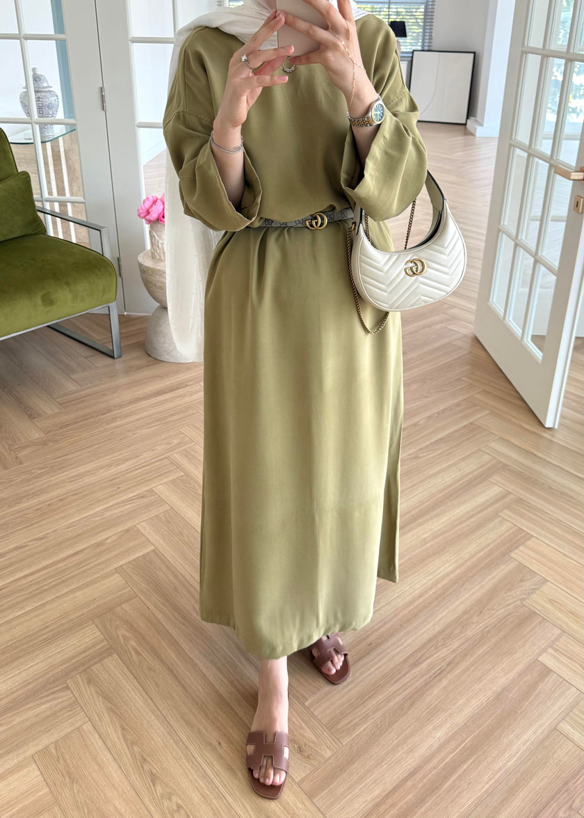 Tencel Basic Maxi Dress - Khaki