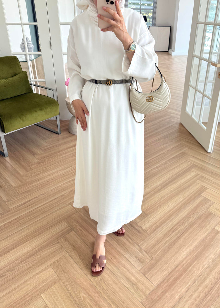 Tencel Basic Maxi Dress - White