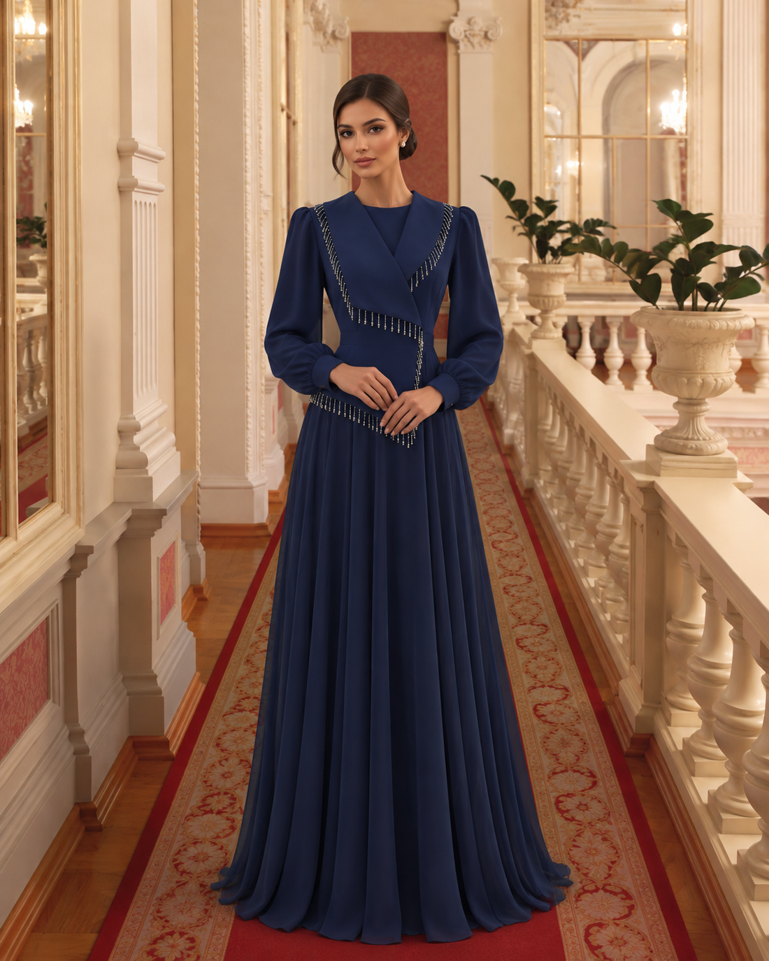 Haneen Dress - Navy