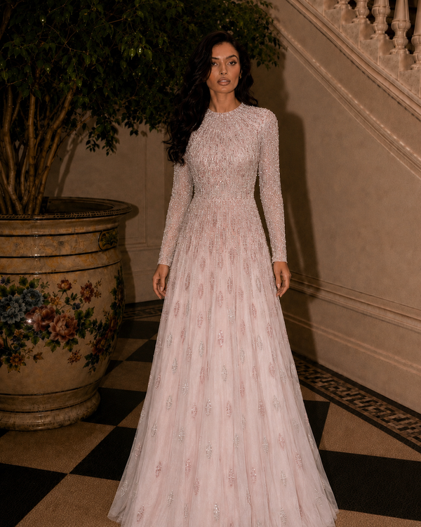 Couture Sahra Evening Dress - Pink