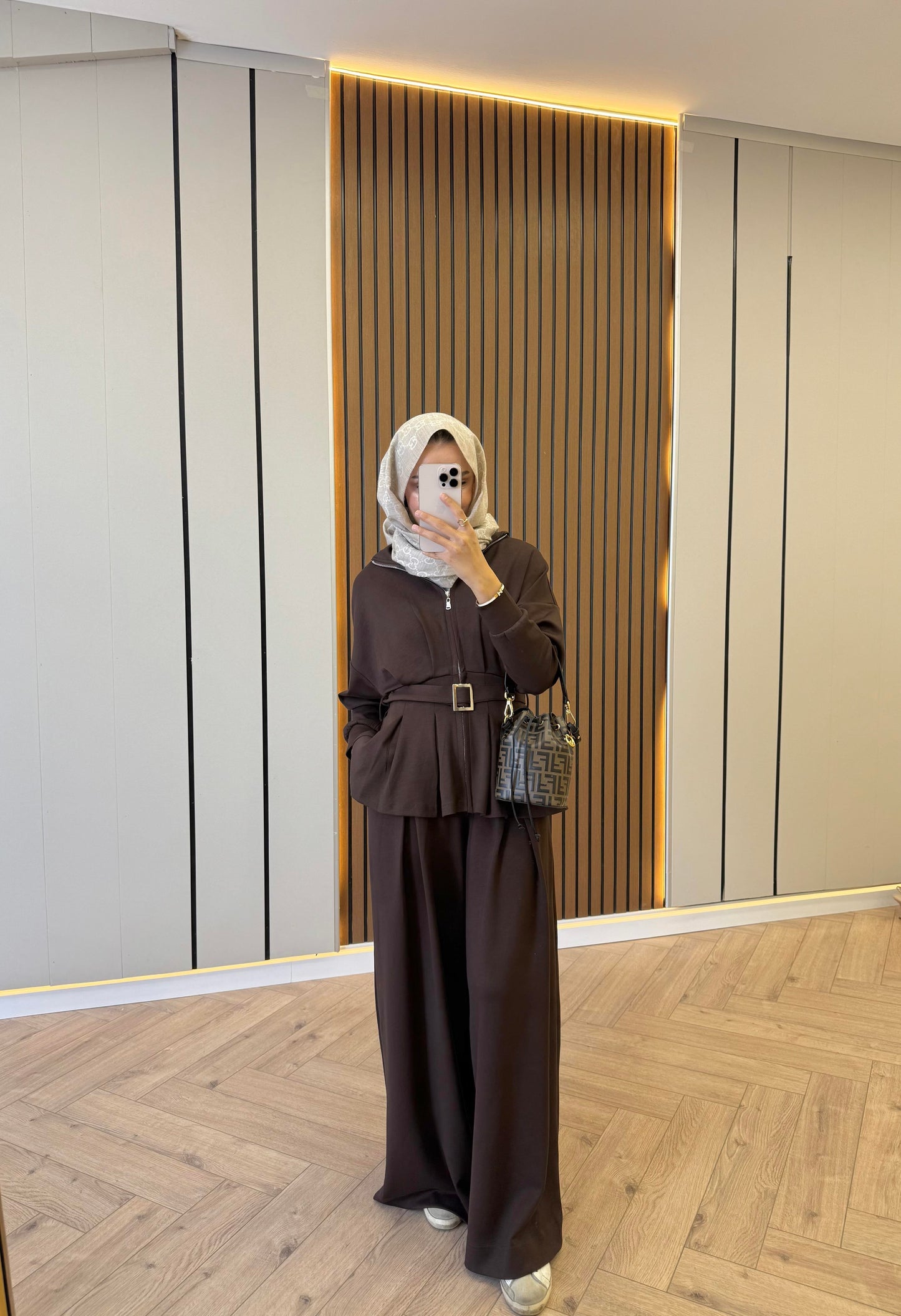 Belted Muadil Oysh Set – Brown
