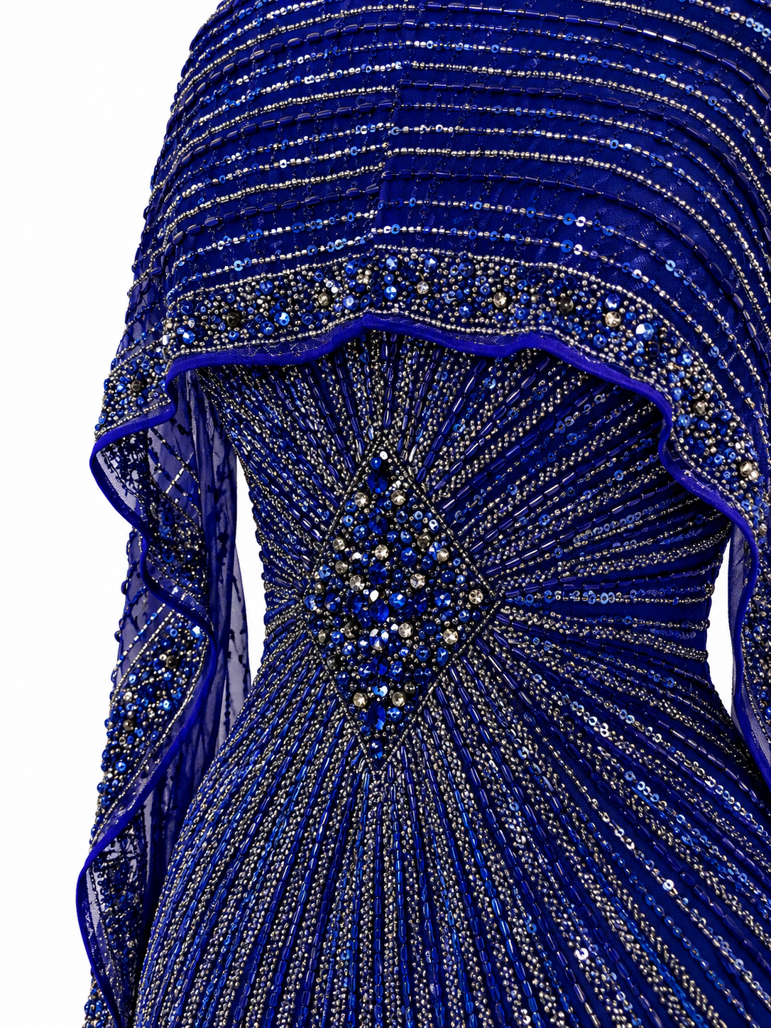 Couture Perla Modest Evening Dress - Saxe Blue
