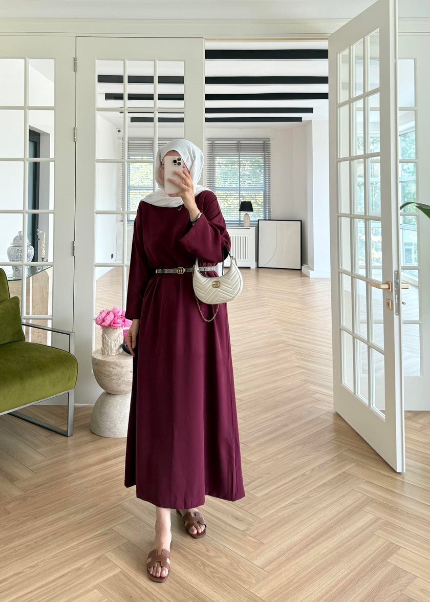 Tencel Basic Maxi Dress - Burgundy