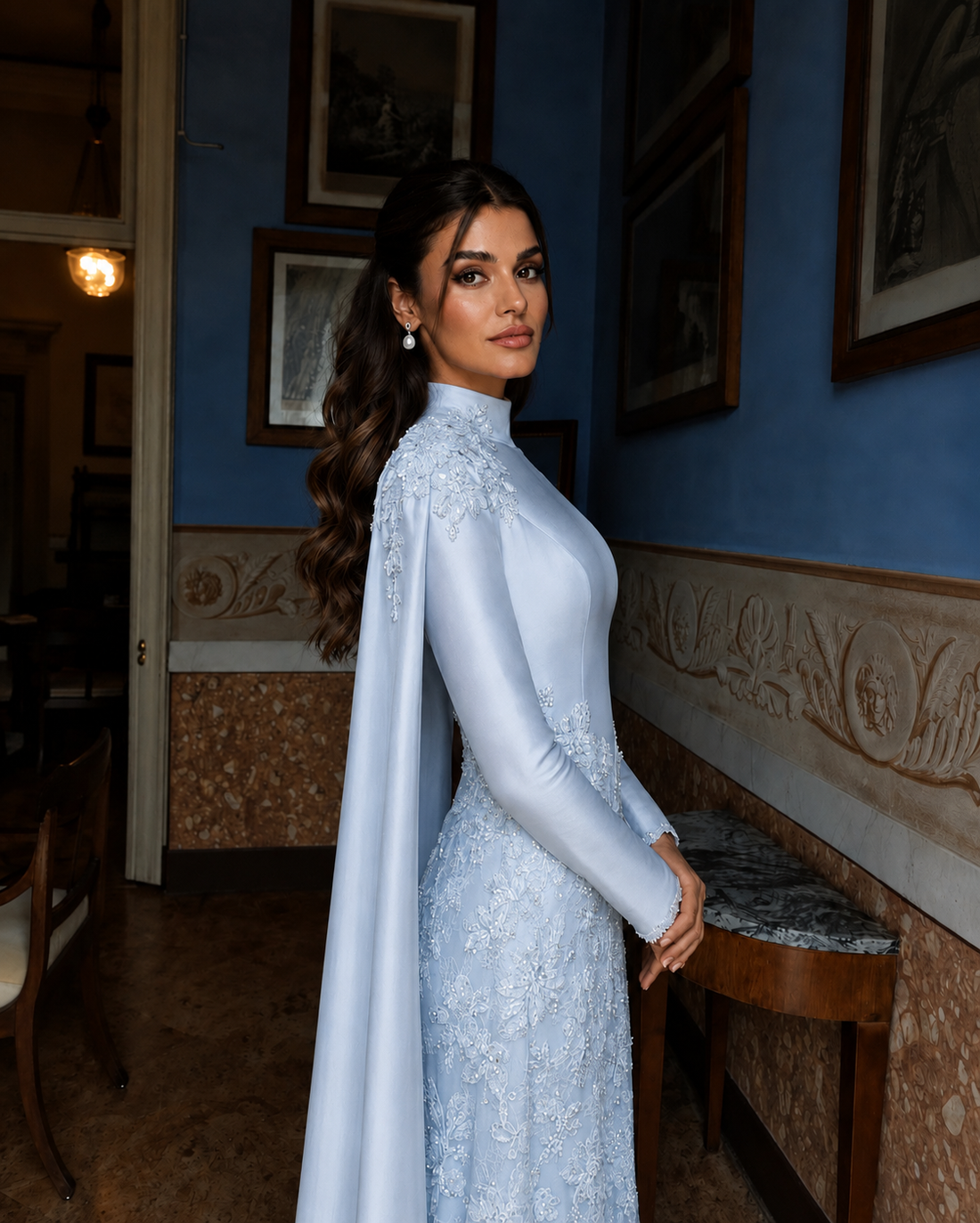 Pera Blue Couture Dress