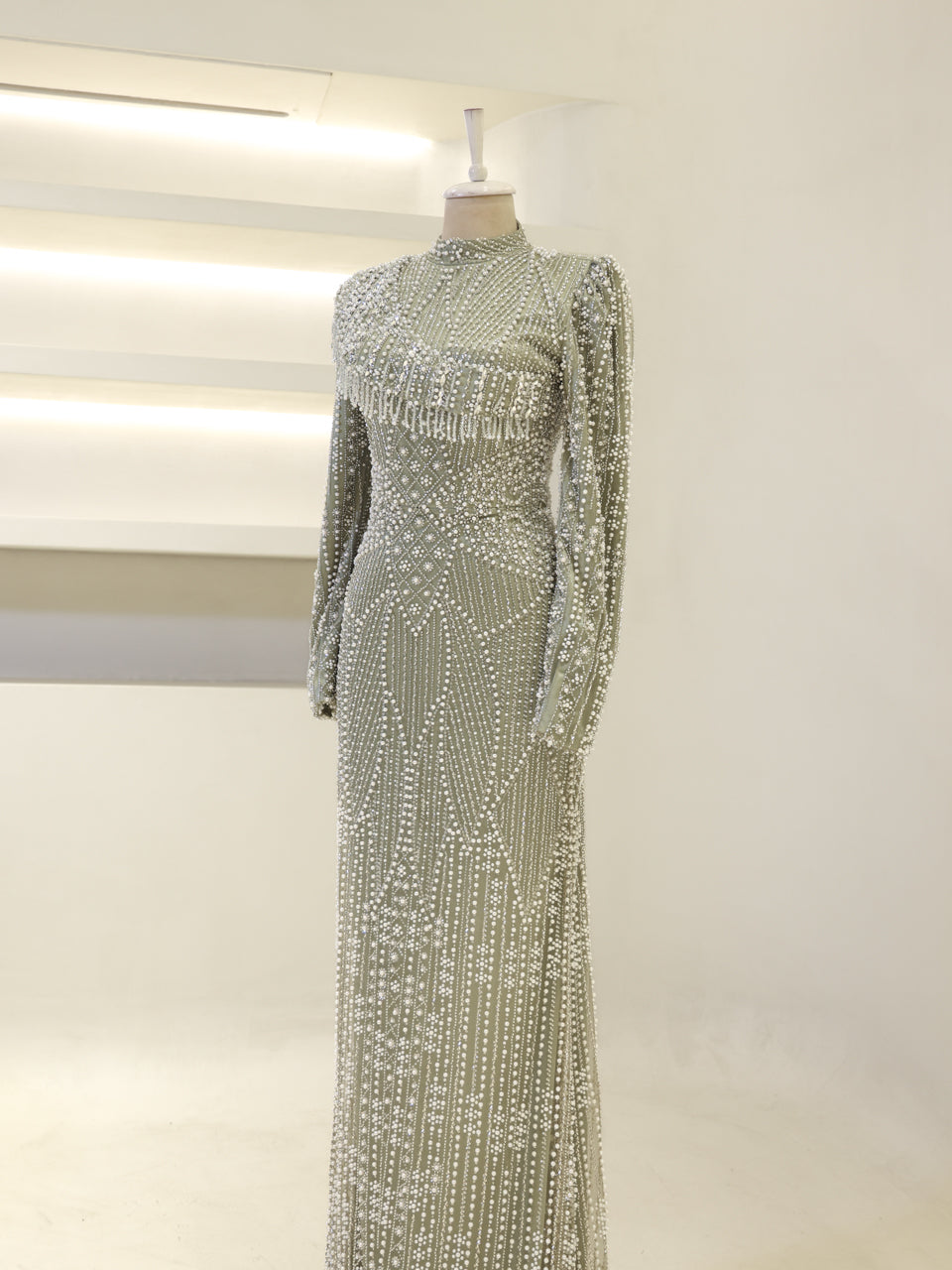 Nadia Evening Dress - Khaki - view 3