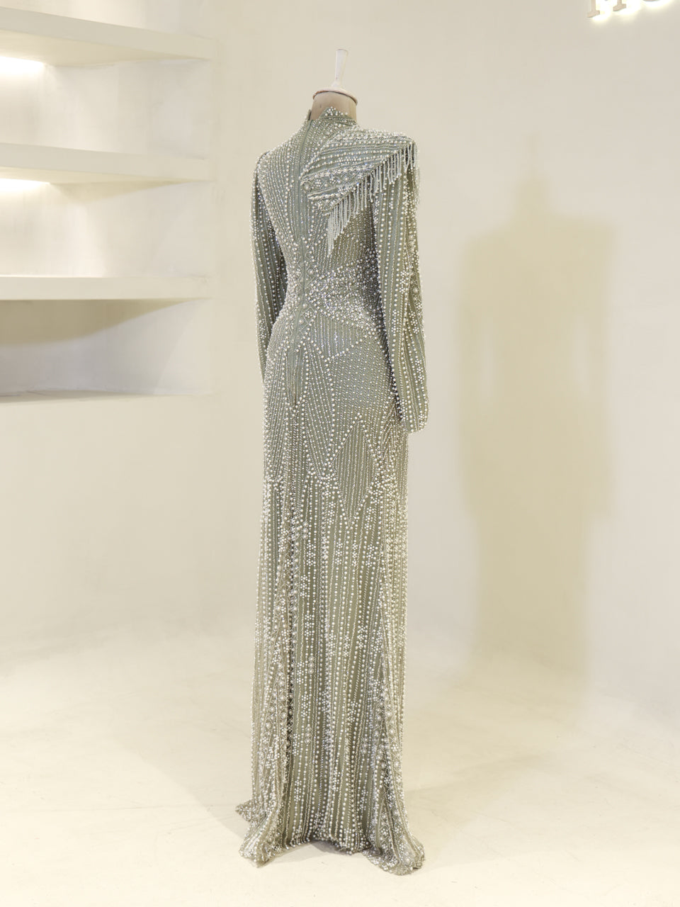 Nadia Evening Dress - Khaki - view 5