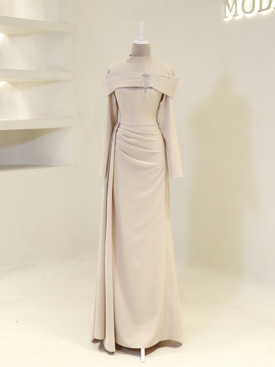 Carmielle Evening Dress - Beige - view 2