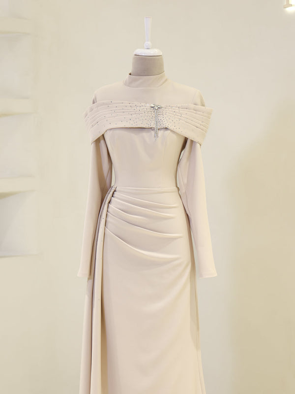 Carmielle Evening Dress - Beige