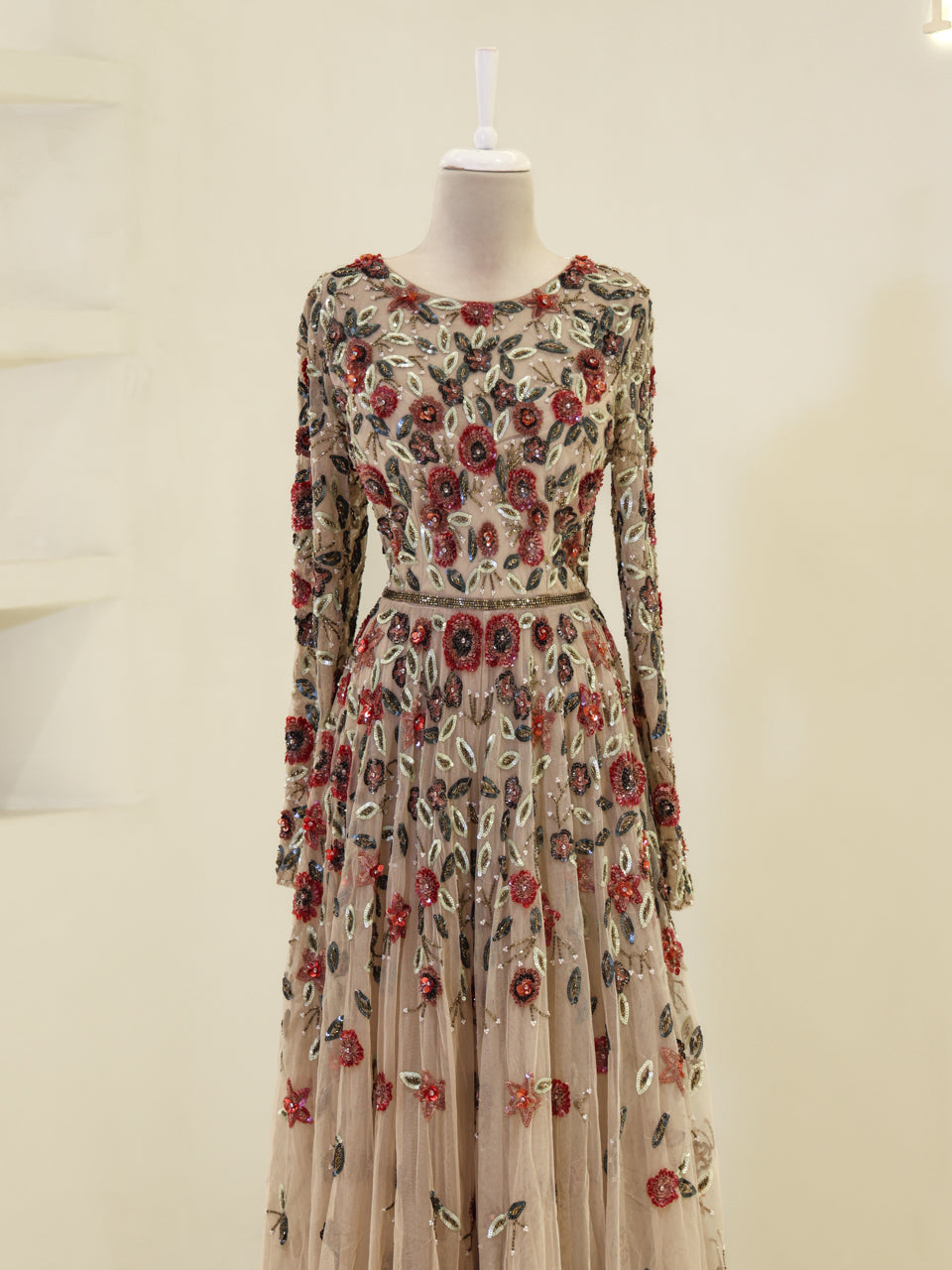 Couture Jasmine Evening Dress - Beige - view 2