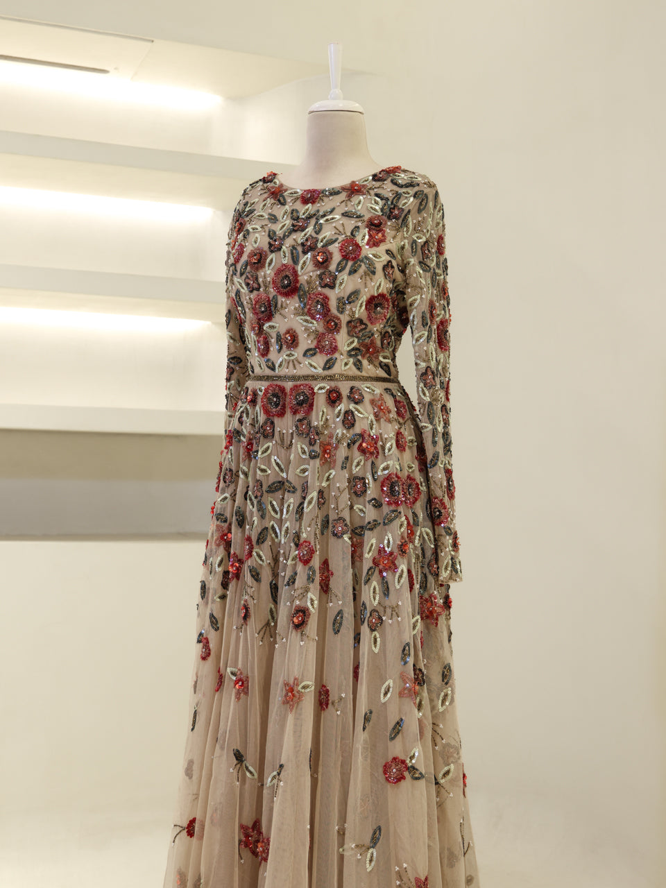 Couture Jasmine Evening Dress - Beige - view 3