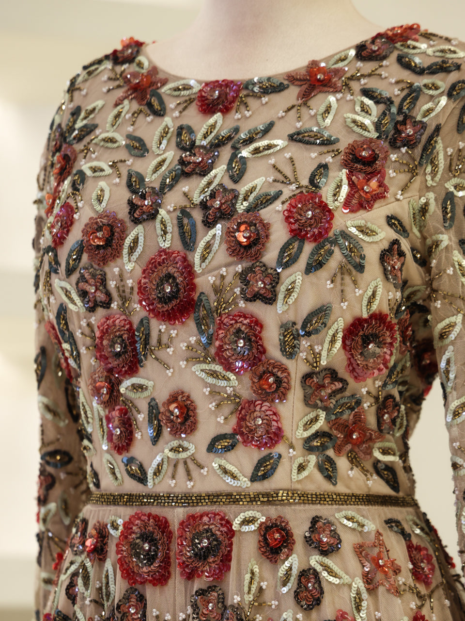 Couture Jasmine Evening Dress - Beige - view 4