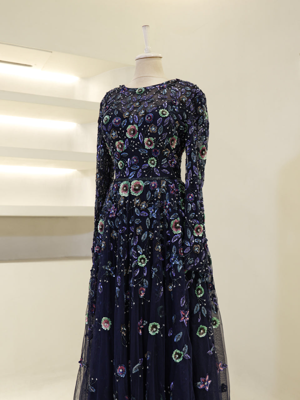 Couture Jasmine Evening Dress - Navy - view 3