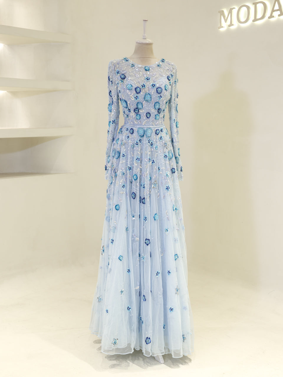 Couture Jasmine Evening Dress - Blue