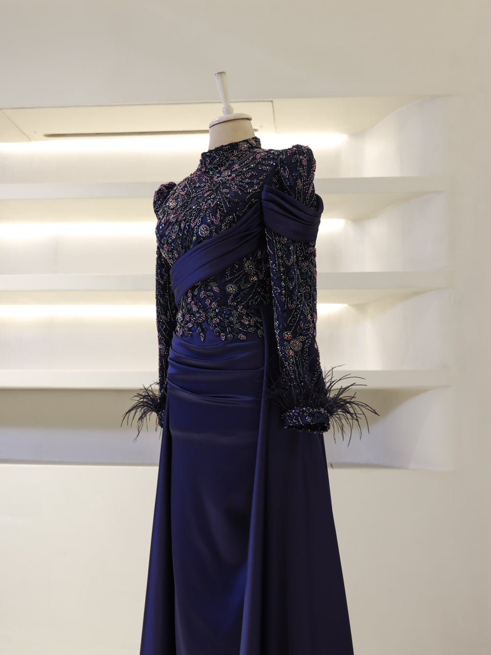 Benan Evening Dress - Black-Gold - view 3
