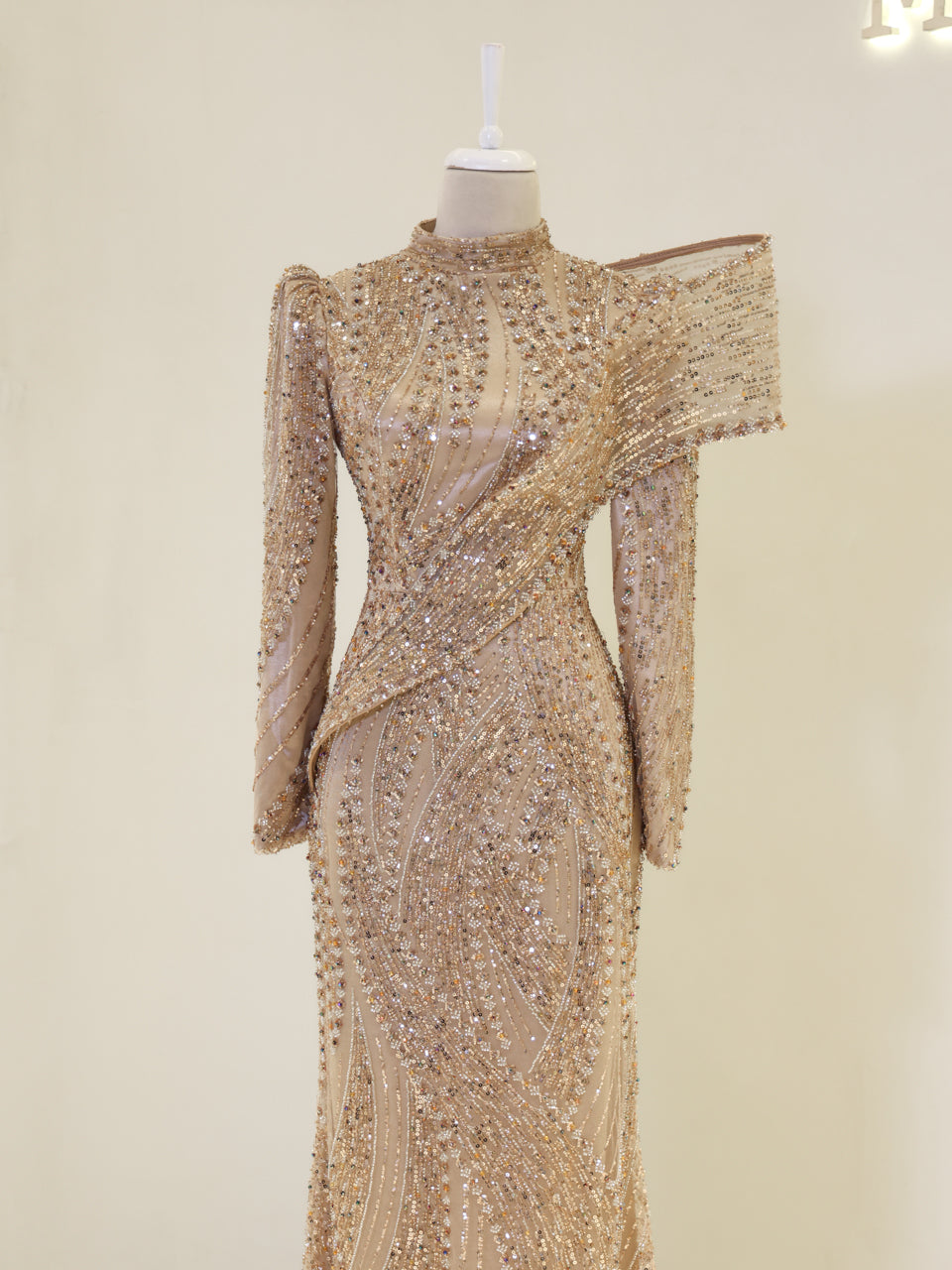 Majesty Evening Dress - Beige - view 2