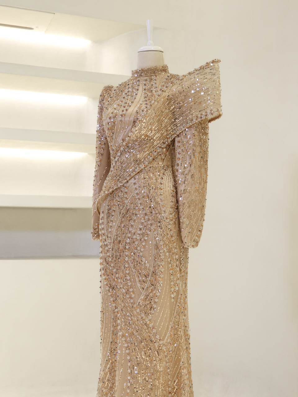 Majesty Evening Dress - Beige - view 3