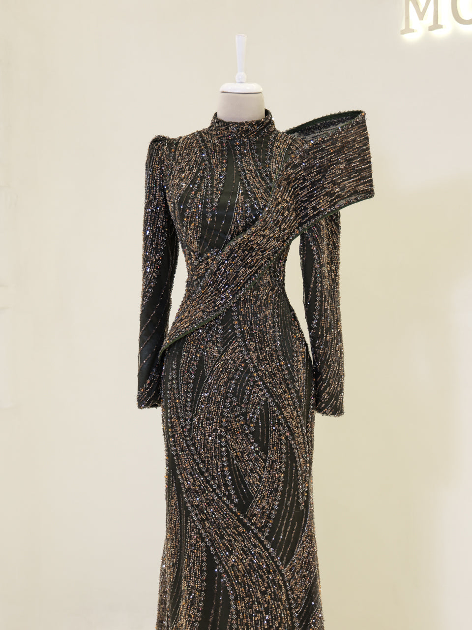 Majesty Evening Dress - Khaki - view 2