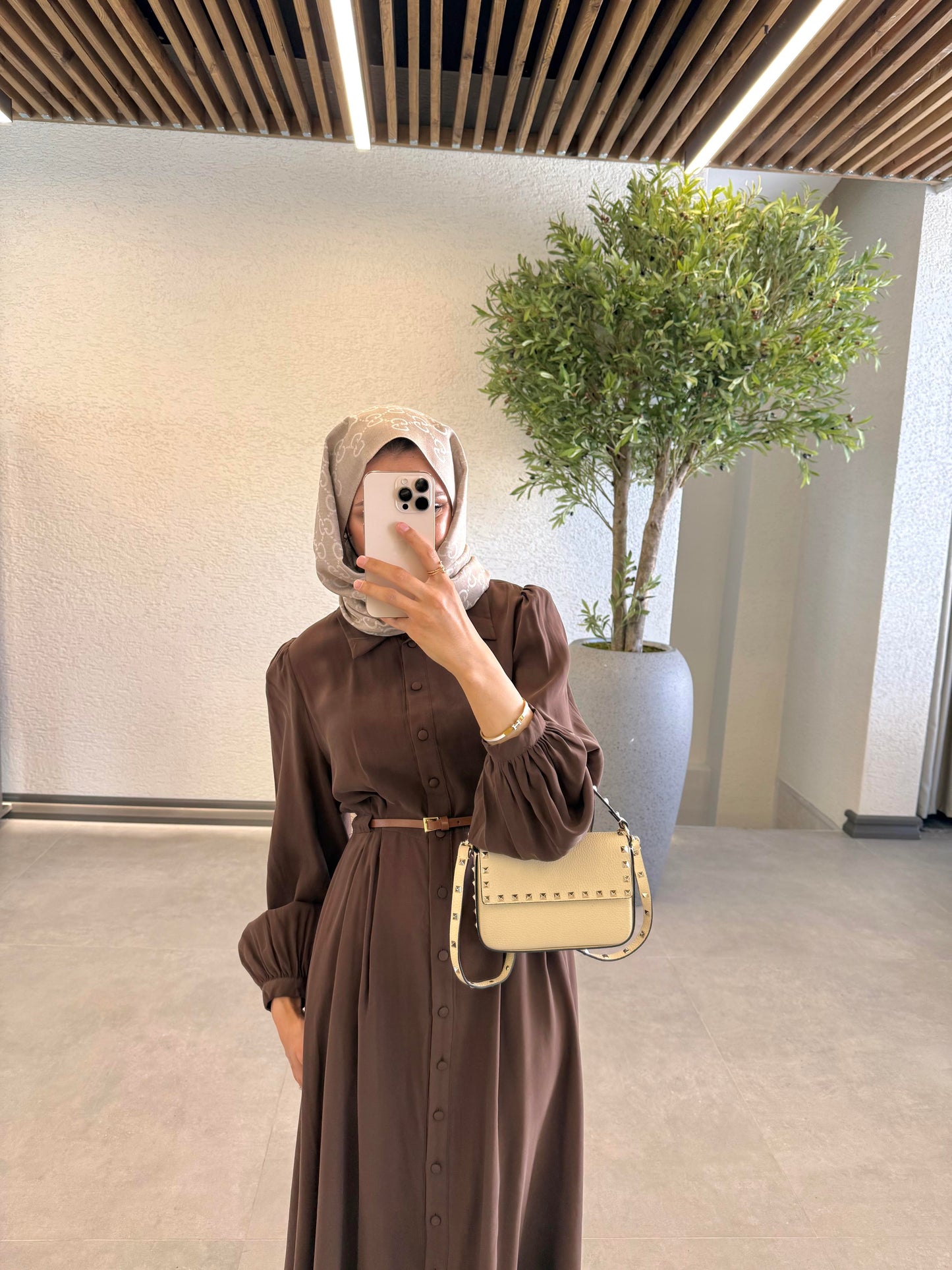 July Belted Dress- Brown