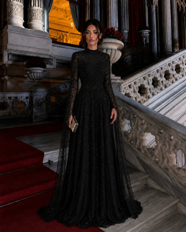 Lulua Couture Evening Dress - Black