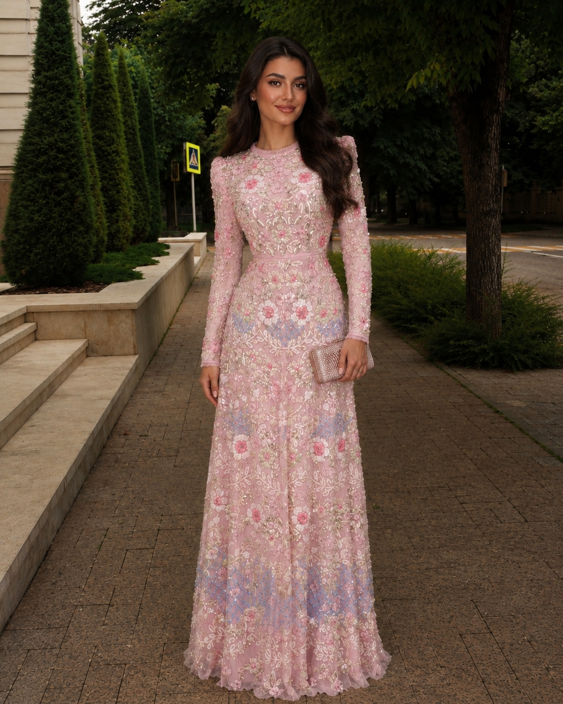 Couture Primrose Evening Dress - Cream