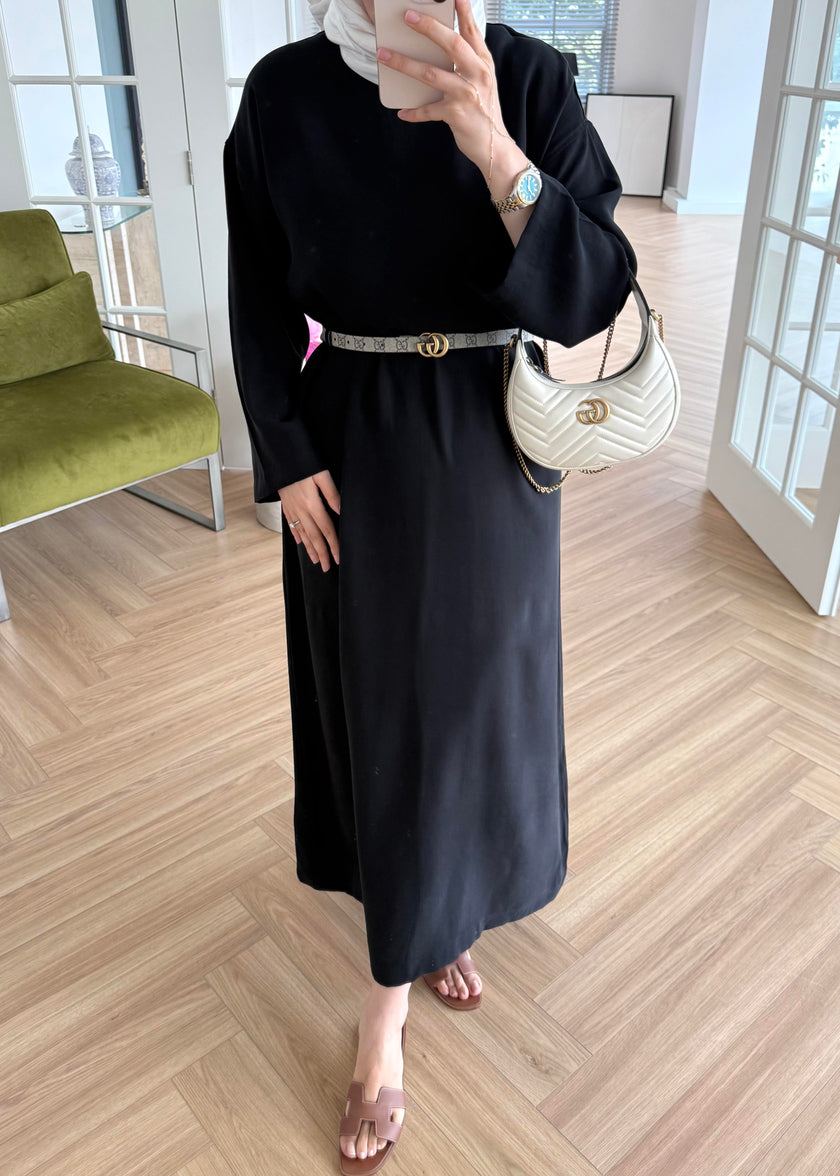 Tencel Basic Maxi Dress - Black
