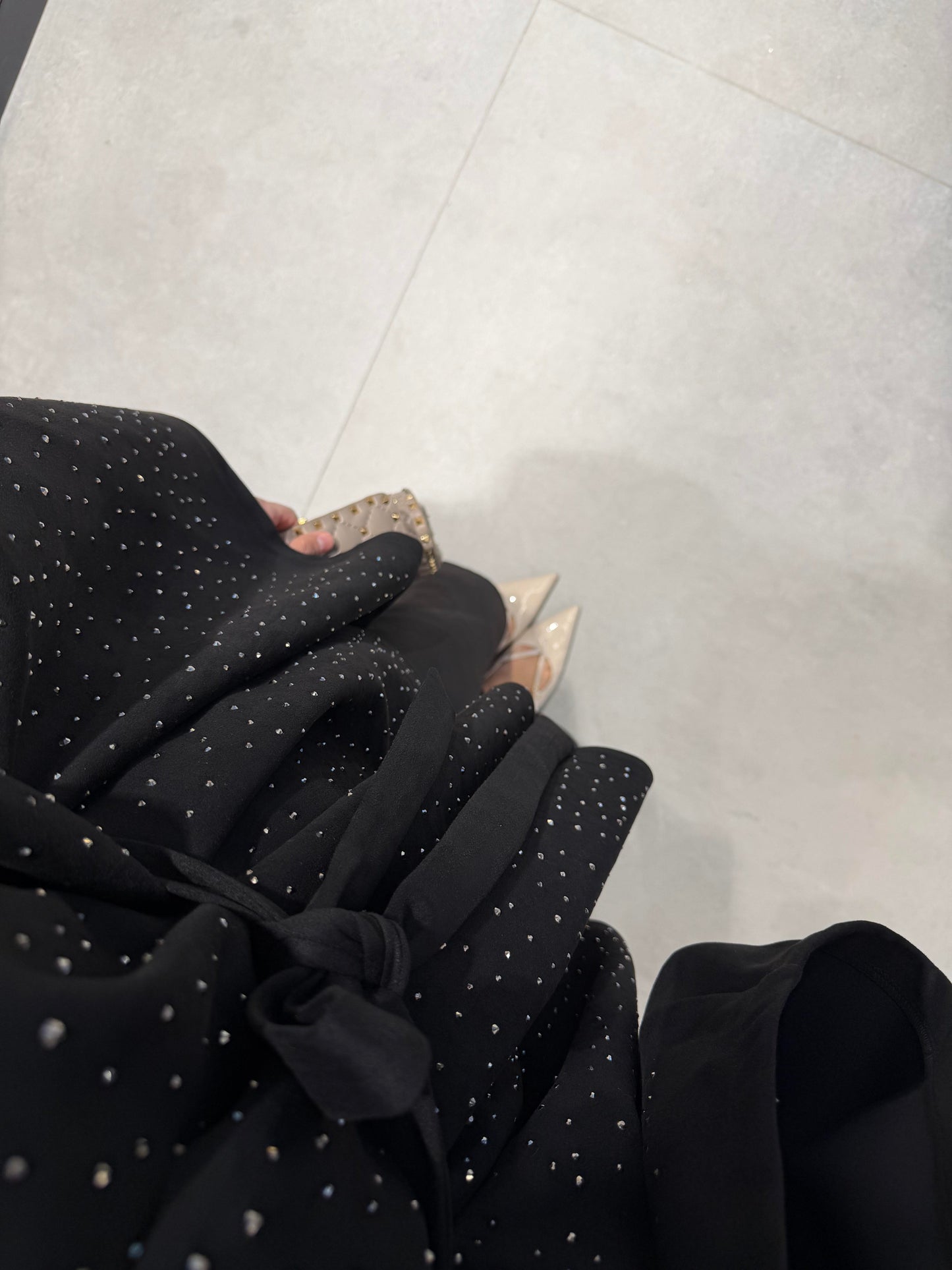 Sandy Luxe Belted Two-Piece Set – Black