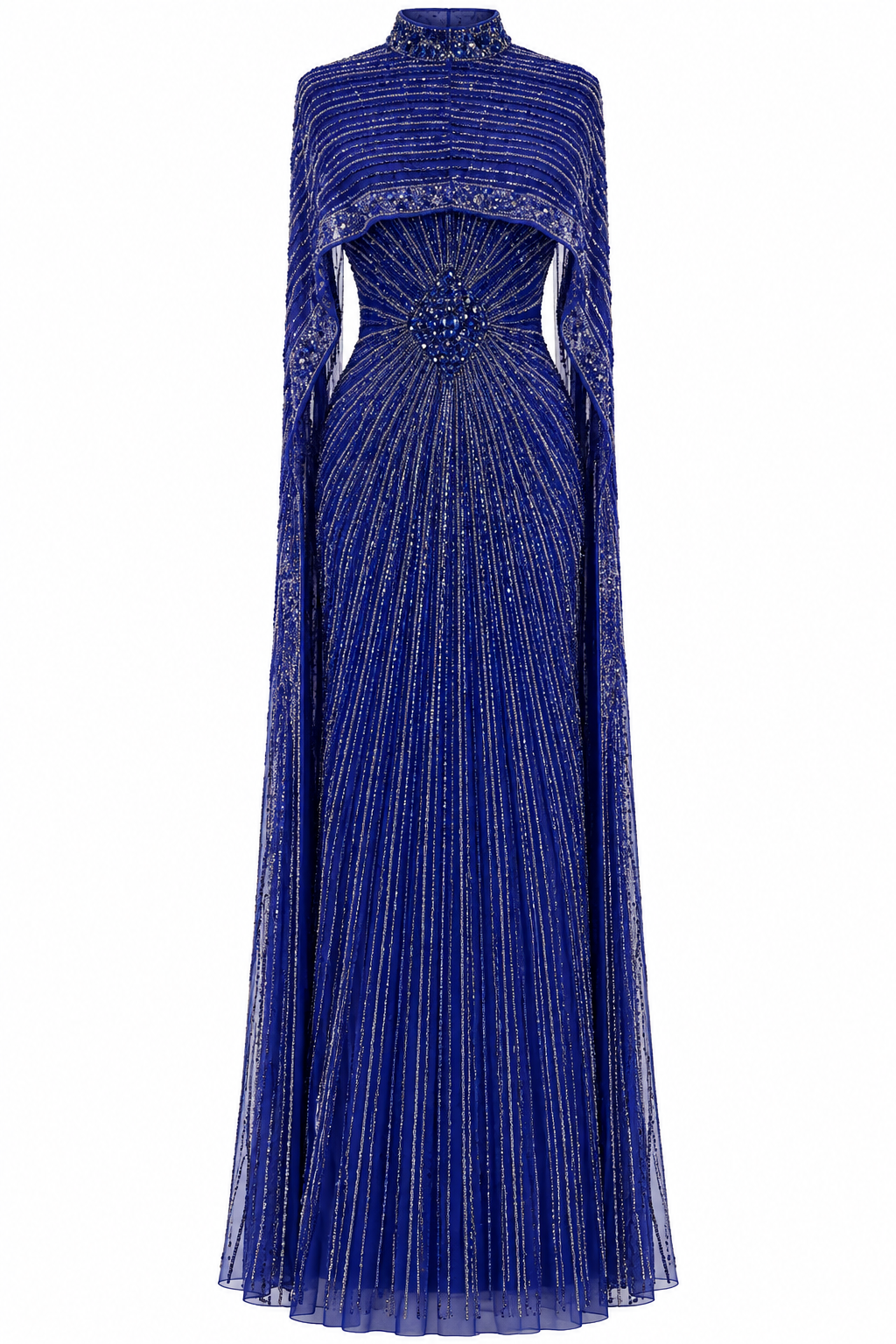 Couture Perla Modest Evening Dress - Saxe Blue