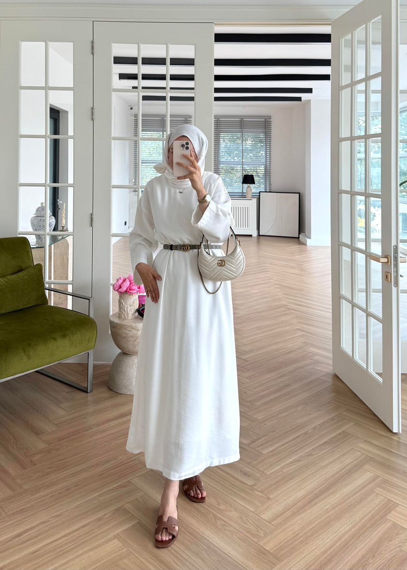 Tencel Basic Maxi Dress - White