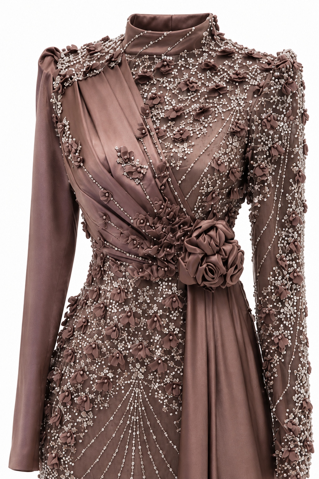 Mimosa Modest Evening Dress - Brown