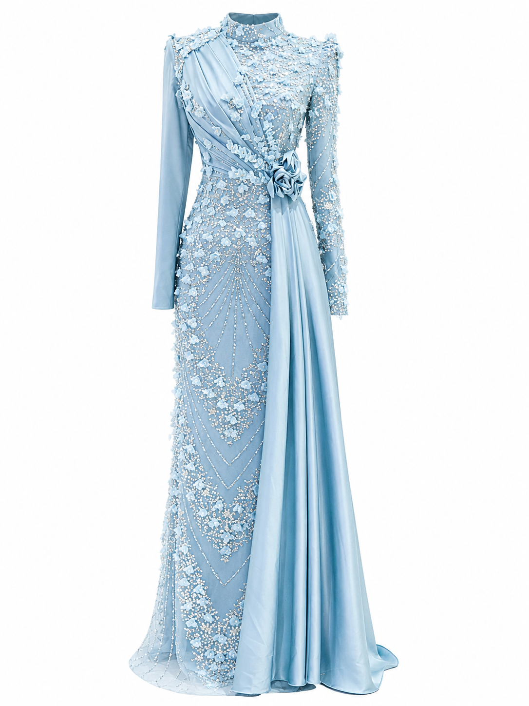 Mimosa Modest Evening Dress - Blue