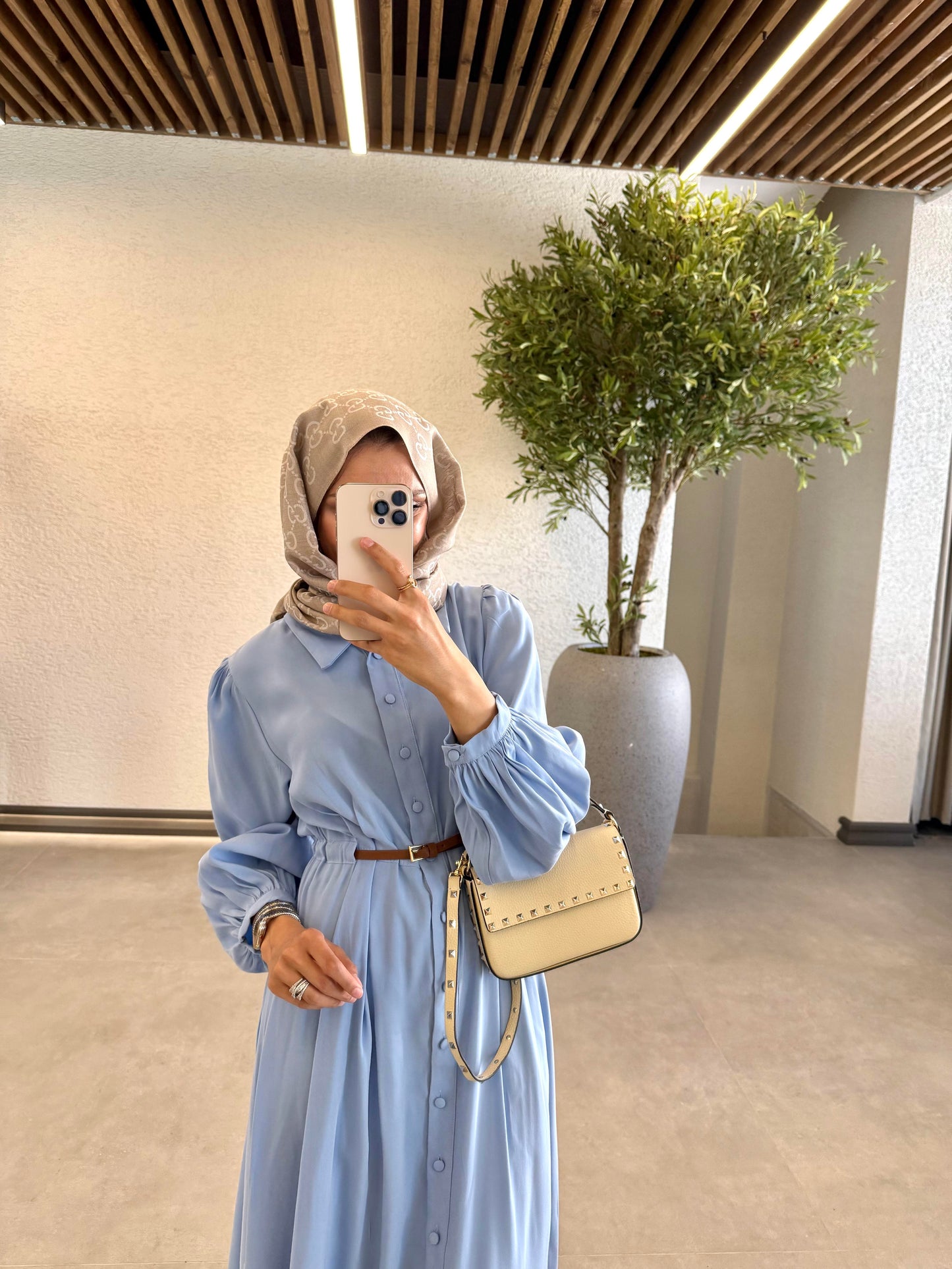 July Belted Dress-Blue
