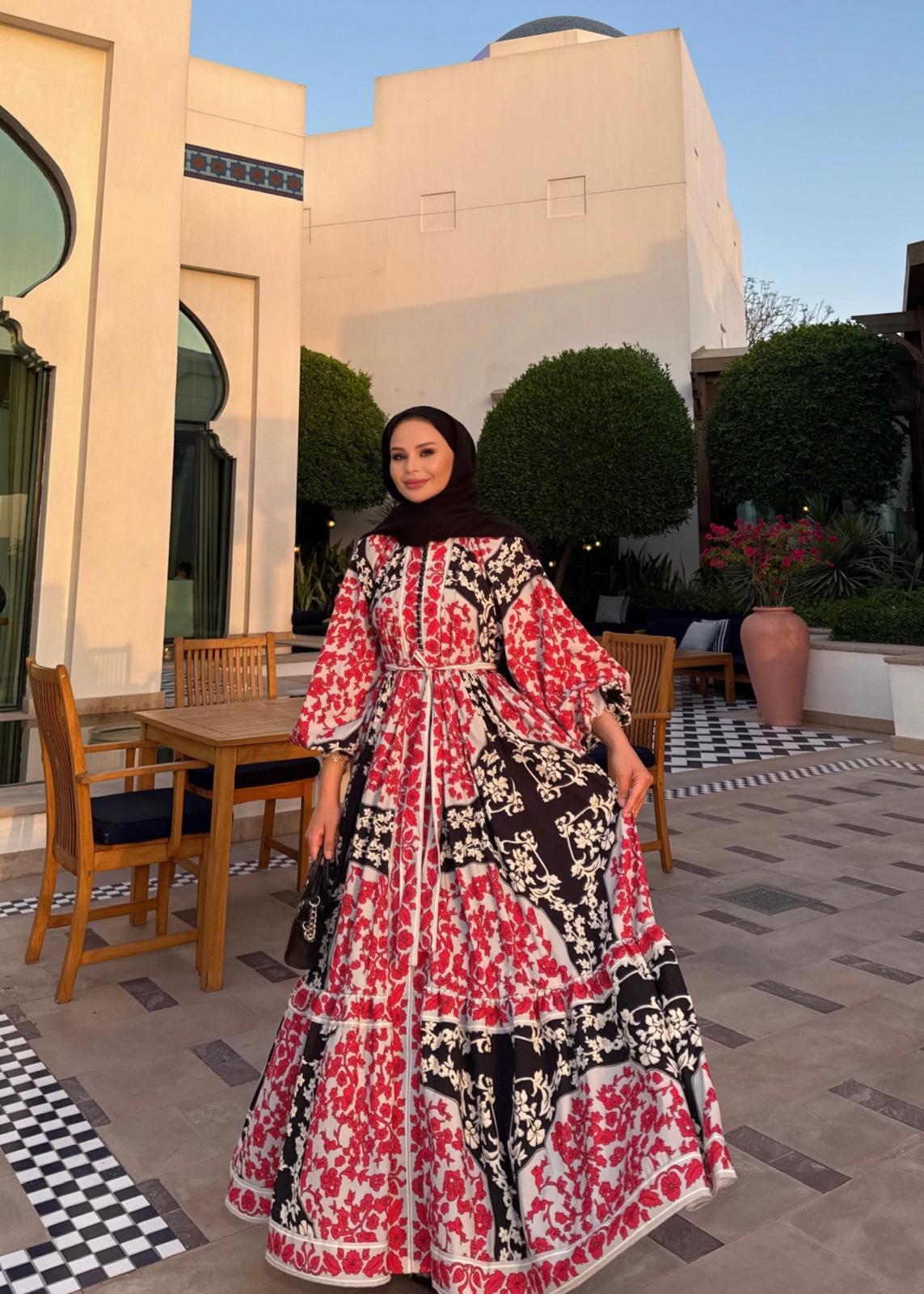 Royal Princess Red Poplin Maxi Dress