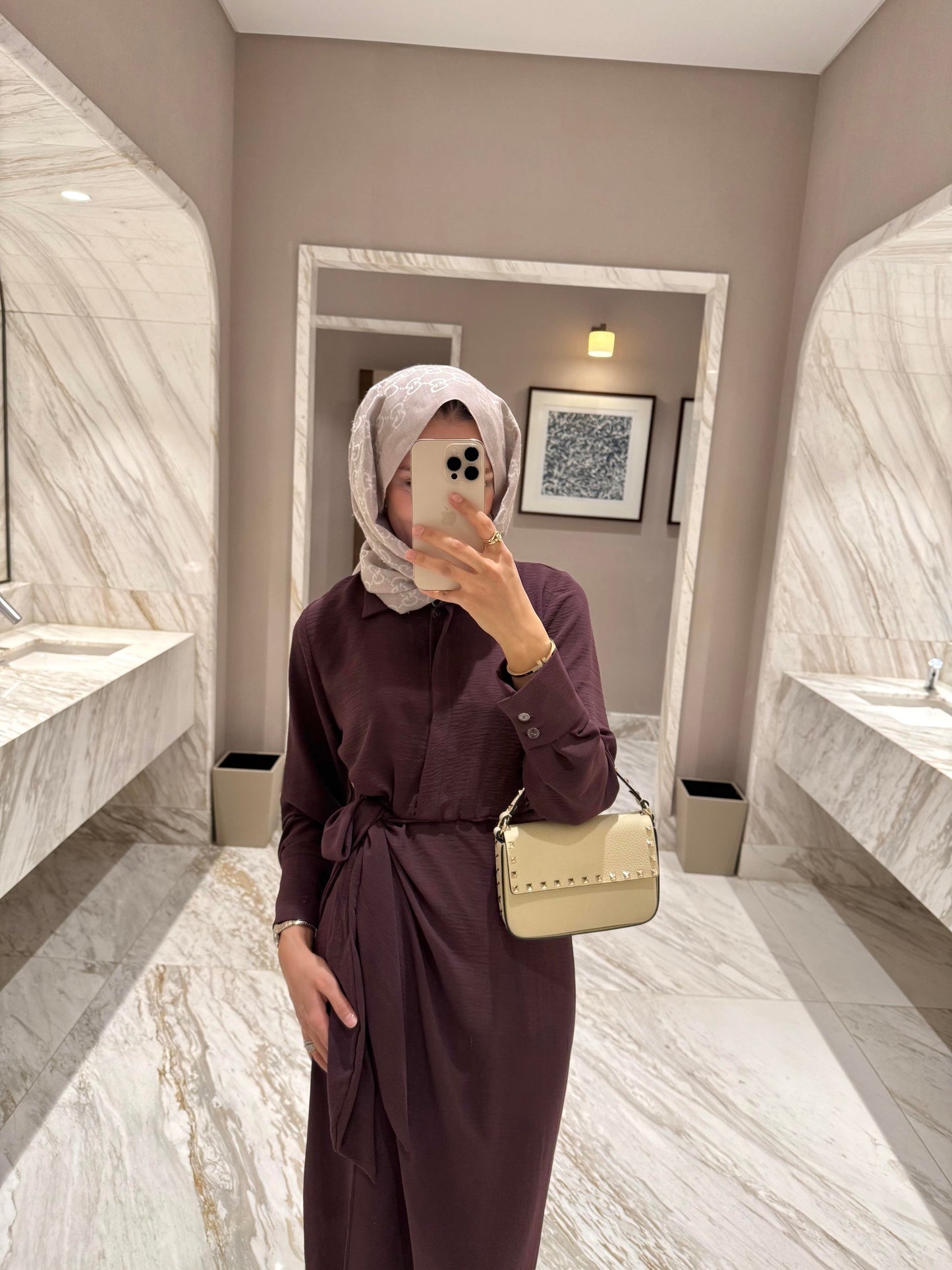 Burgundy Front-Tie Classic Maxi Dress