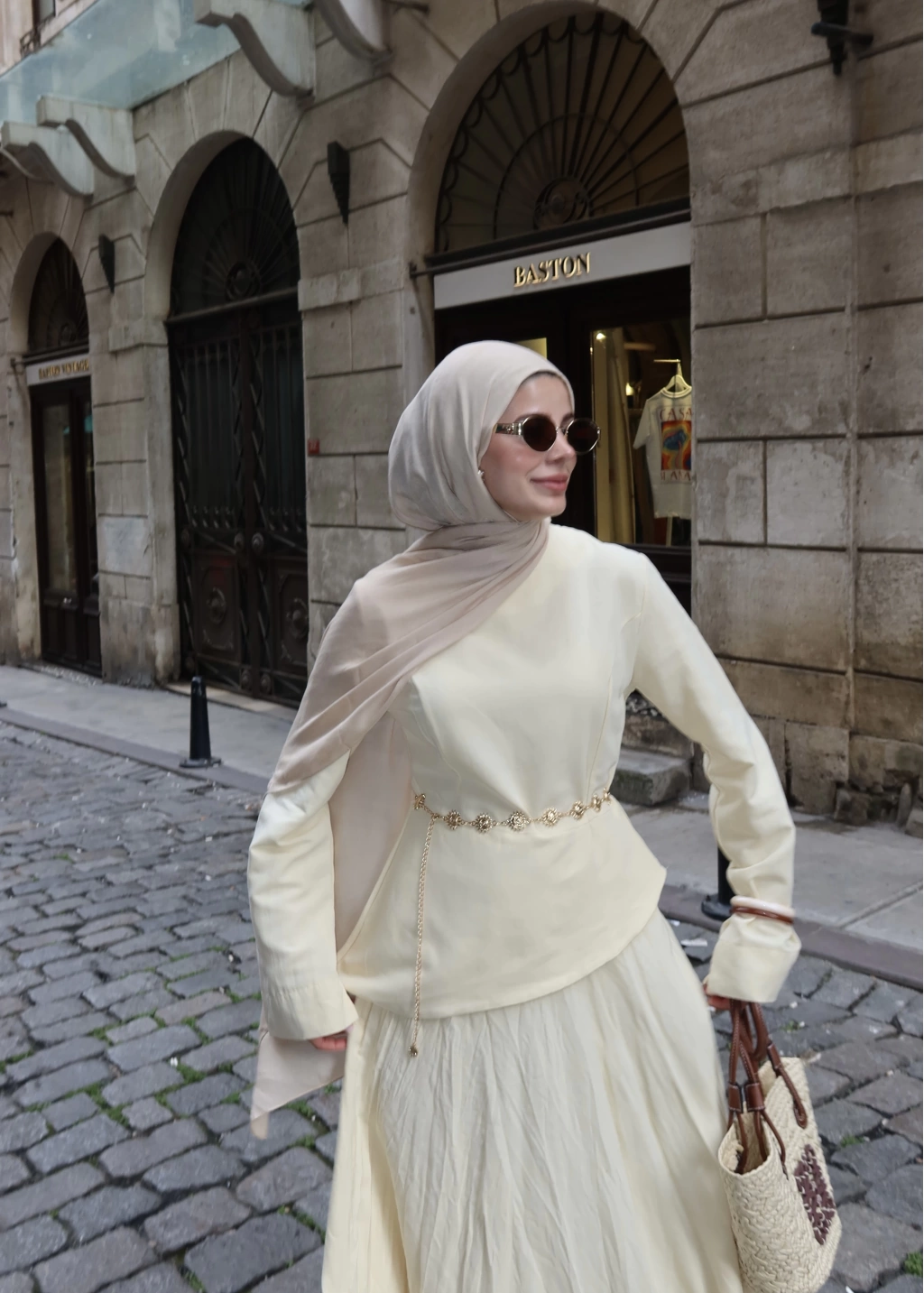 Butter Yellow Asymmetric Linen Co-Ord Set