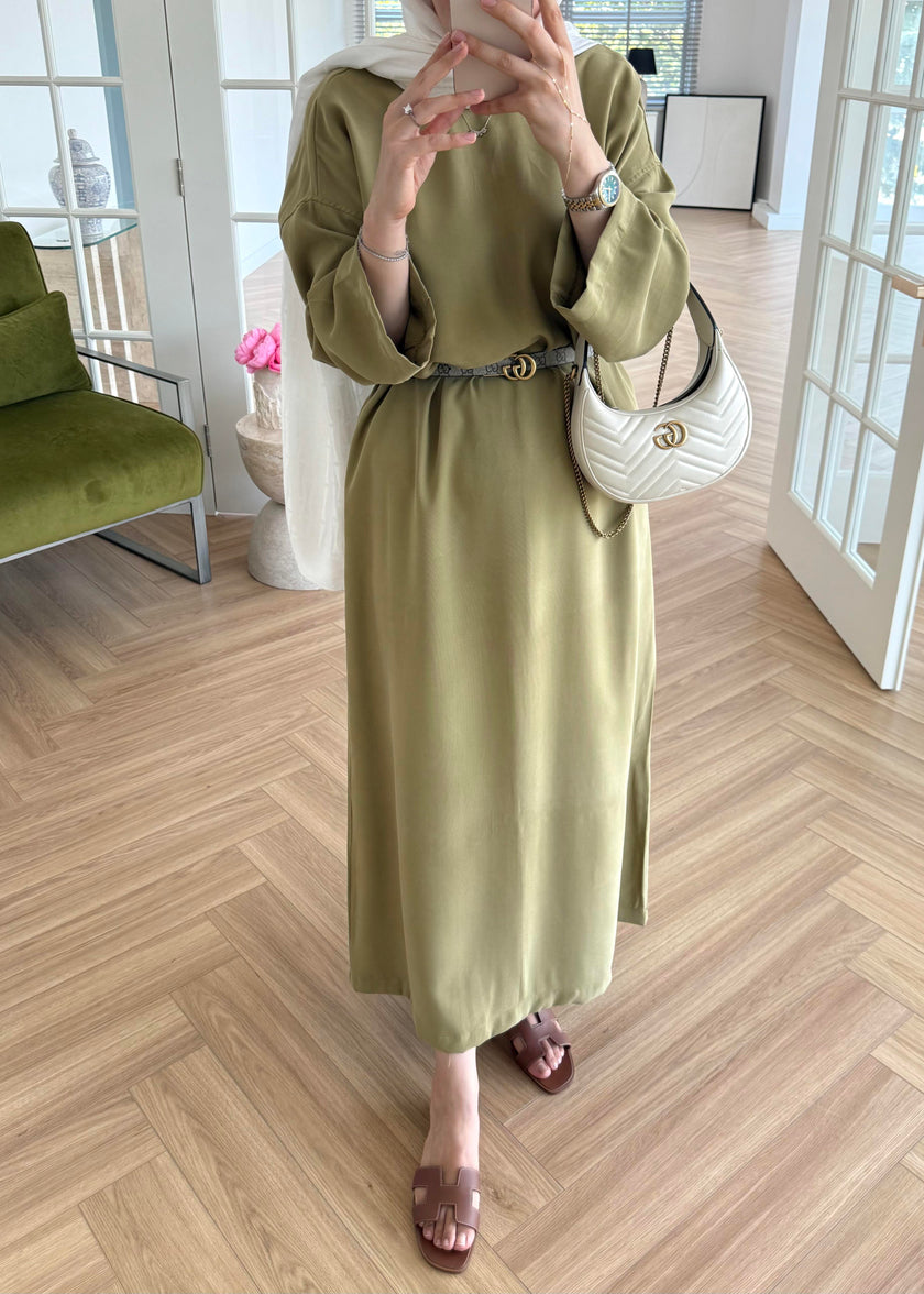 Tencel Basic Maxi Dress - Khaki