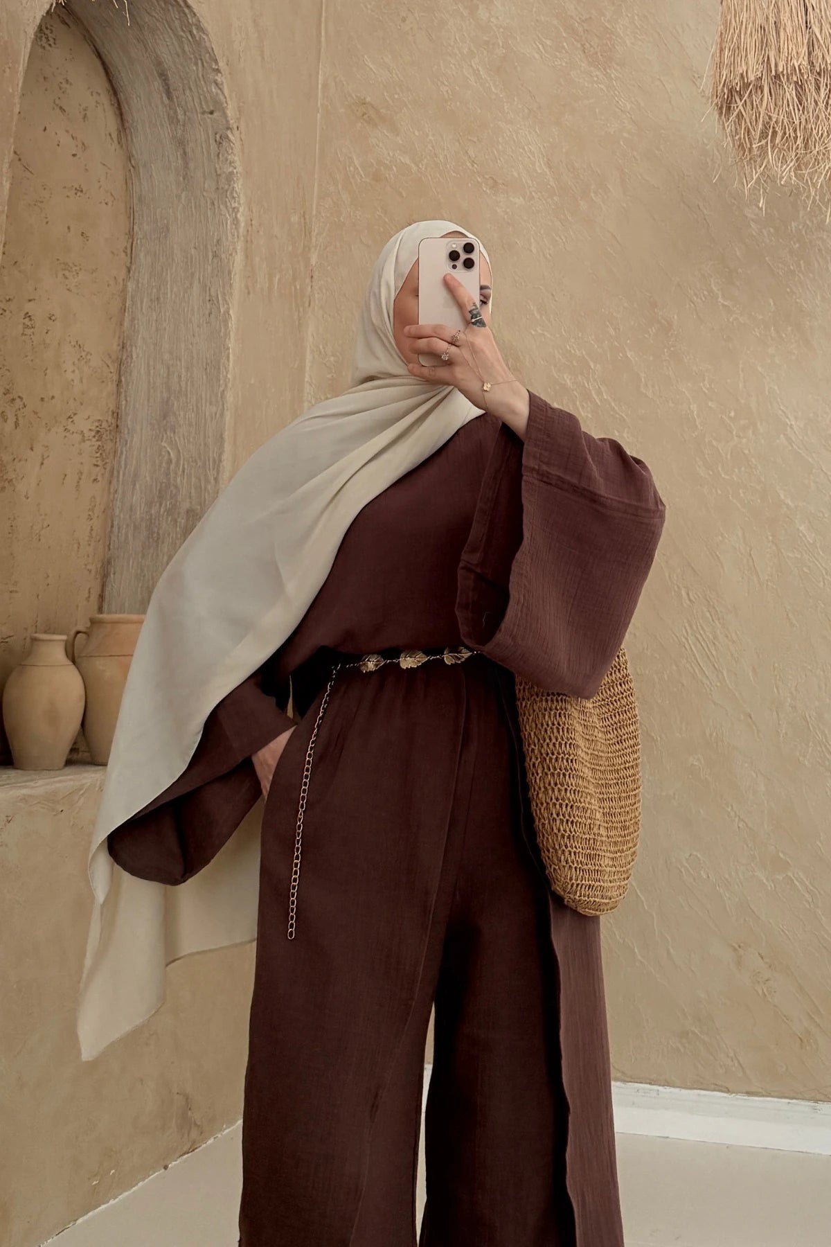 Relaxed Fit Brown Muslin Jumpsuit