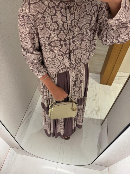 Lightweight Ethnic Shirt and Skirt Co-Ord in Smoked Gray