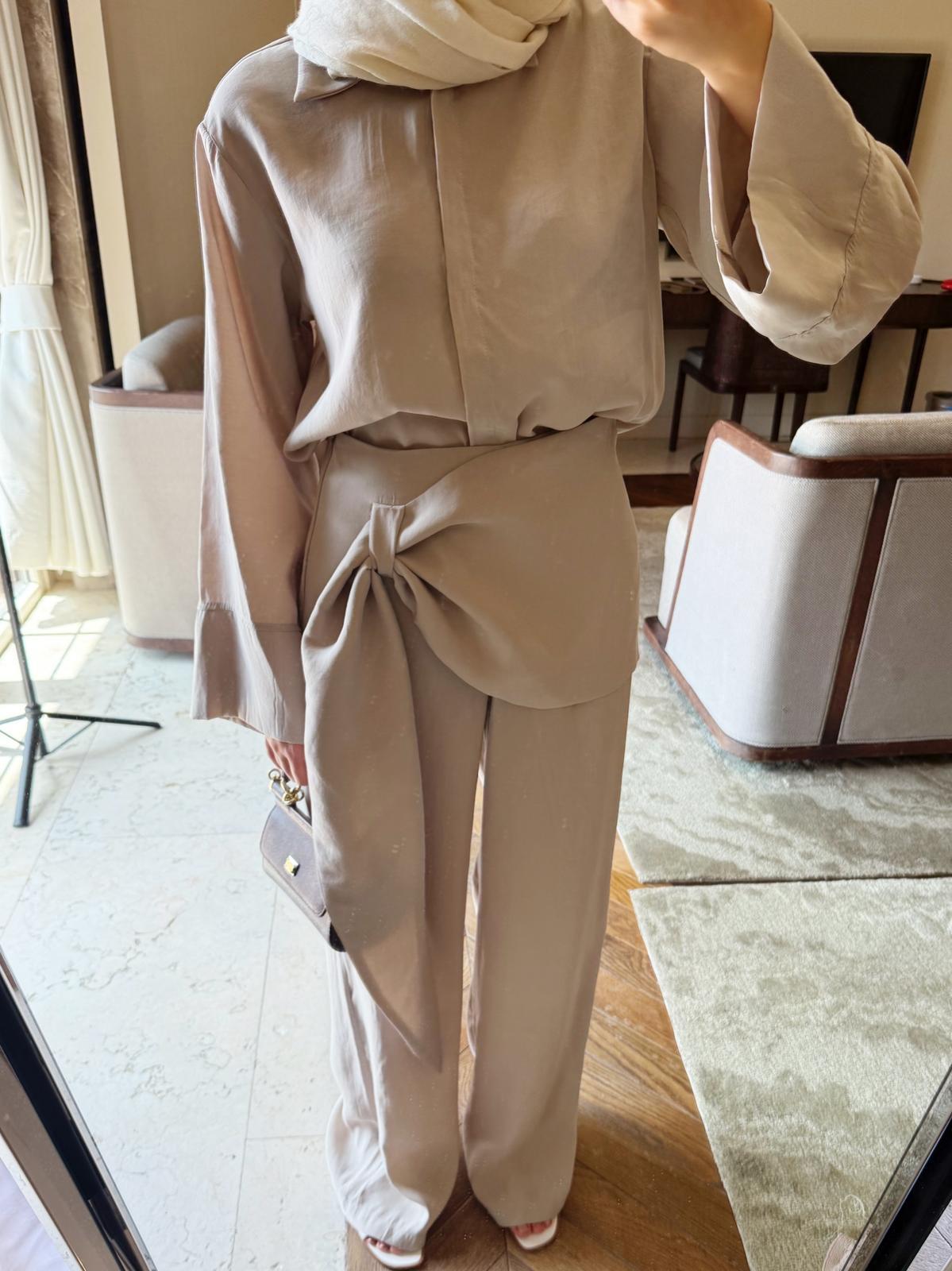 Tie Detail Modal Set - Beige
