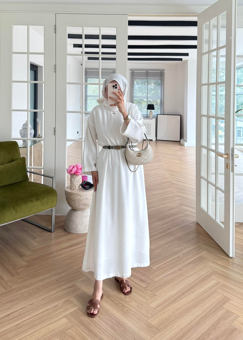 Tencel Basic Maxi Dress - White