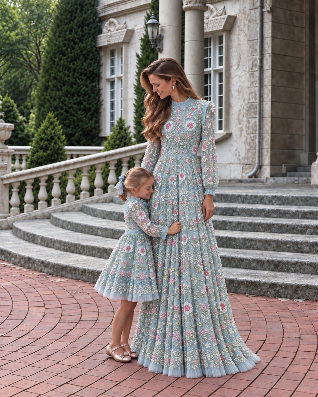 Couture Primrose Evening Dress - Blue