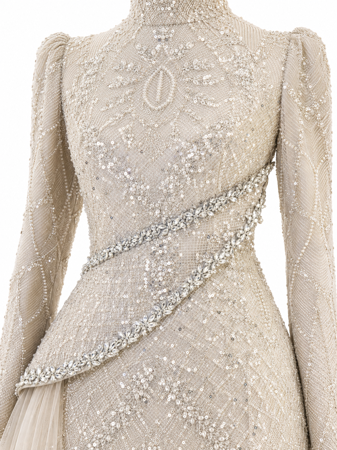 Violette Evening Dress - Beige